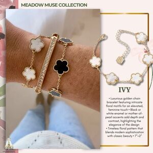 Park Lane Ivy Gold Chain Bracelet with White Accents